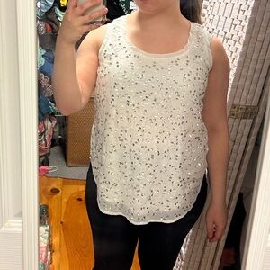 Women's White Sleeveless Top